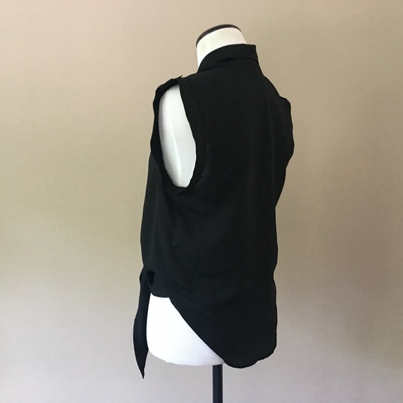 Candie’s Black Sleeveless Waist Tie Blouse - Size S - Picture 7 of 8